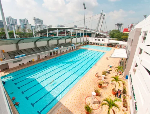 Pool at Jalan Besar Swimming Complex, seen from above