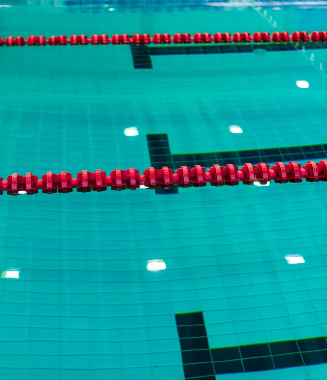 Competition pool lanes at a public swimming complex