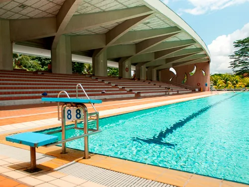 Pool and diving blocks at Yio Chu Kang Swimming Complex